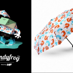 "It's raining cats and dogs" modèle de parapluie crée par Tougui pour la marque Dandyfrog