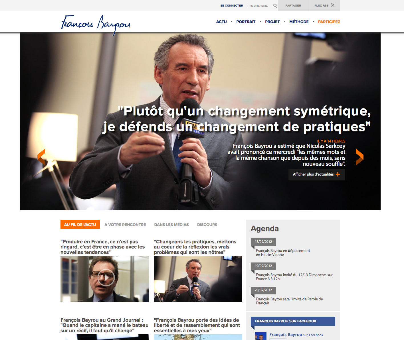 Site web du candidat François Bayrou - Modem
