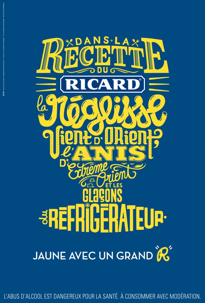 Verre - campagne pub "Jaune avec un grand R" - agence BETC pour Ricard