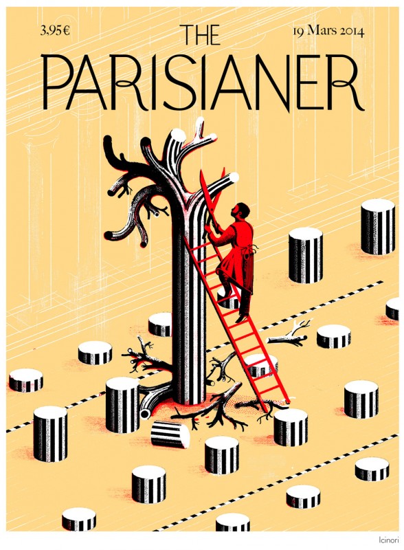 Les colonnes de Buren vues par Icinori pour The Parisianer