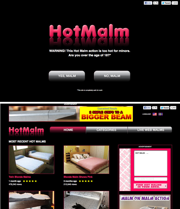 Hot Malm, campagne coquine par Ikéa selon les codes du site YouPorn