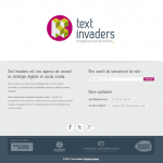 Landing page de l'agence social media Text Invaders