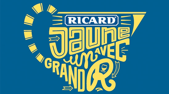 Les affiches pub typographiques de Ricard "Jaune avec un grand R"