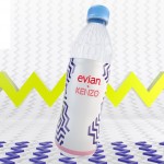 Graphisme de la bouteille Evian 2014 - partenariat Kenzo